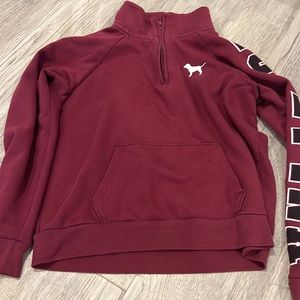 Pink quarter zip collar sweater